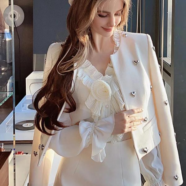 Rivet Heart Short Coat for Women